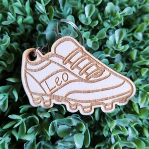 Personalised Football Boot Keyring, Keychain, Footy, Engraved Team Gift