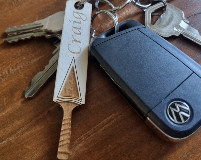 Personalised Cricket Bat Keyring, Keychain, Cricket Lovers, Cricket Team Gift