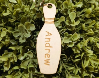 Bowling Pin Keyring, Personalised Keychain, Ten Pin Bowling, Engraved Gift, Team Gift