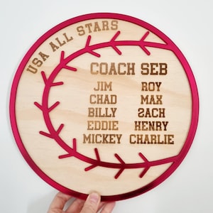 Baseball Coaches Gift, Coach Plaque, Baseball Team Gift, Engraved Team Gift