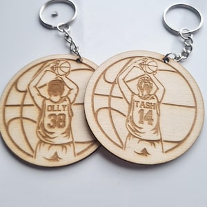 Personalised Basketball Keyring, Custom Bball Player Gift, Basketball Team Accessory, Basketball Boy or Girl Keychain