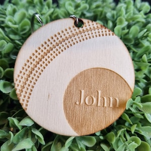 Personalised Cricket Ball Keyring, Cricket Keychain, Cricket Lovers