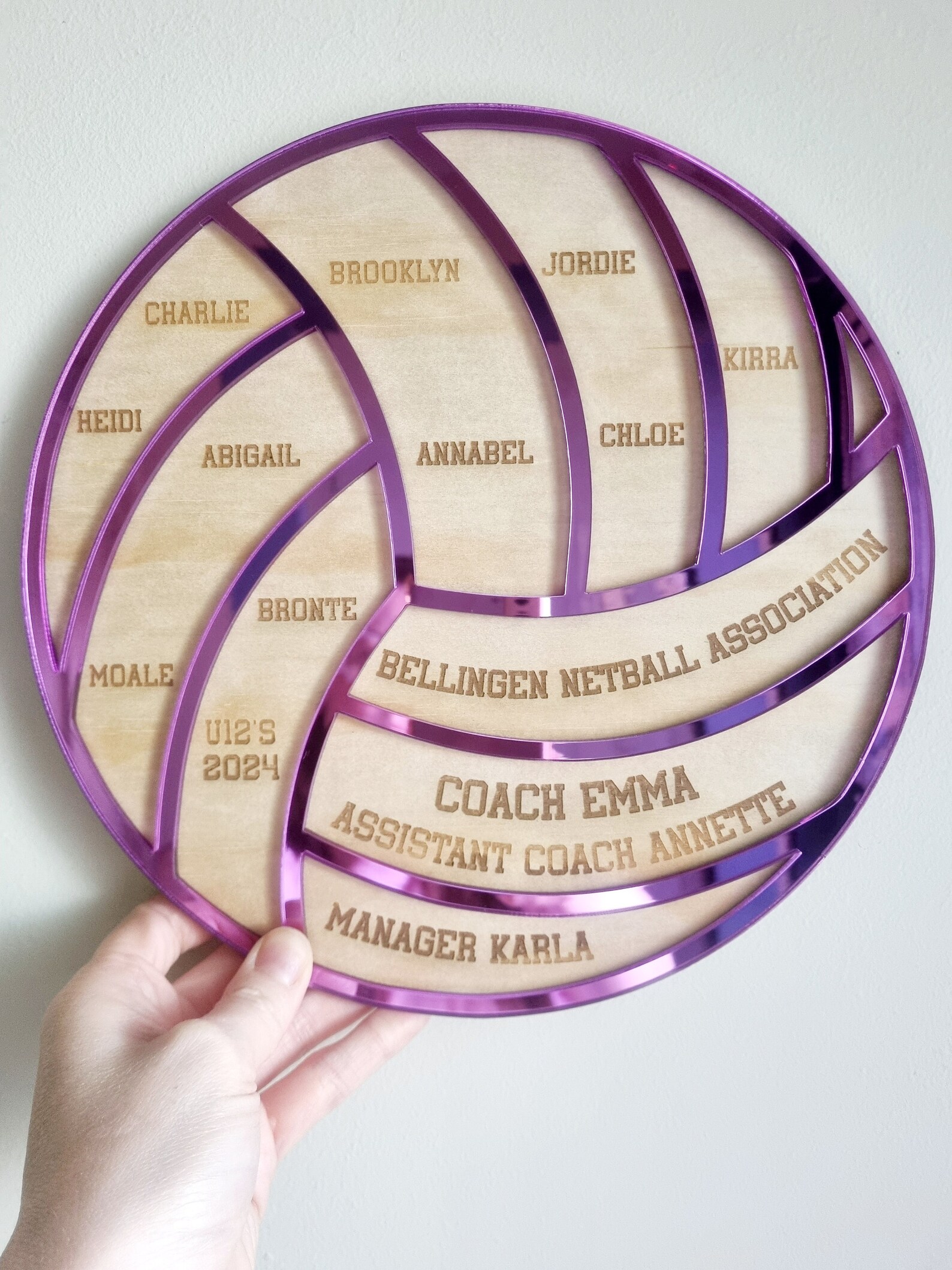 Personalised Netball Coach Plaque, Custom Netball Gift, End of Season ...