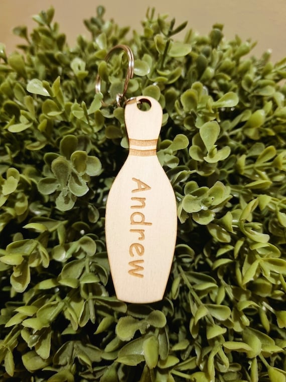 ボウリングピンキーリング、パーソナライズされたキーチェーン、10ピン