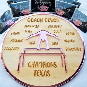 Personalised Gymnastics Coach Gift Set – Coach Plaque & Shoe Tags, Gymnastics Team Thank You Gift
