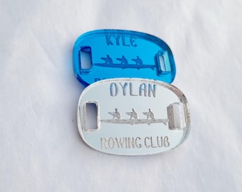 Charme personalizado para sapato de remo, presente personalizado para remador, presente para equipe de remo e treinador de remo, acessórios para remo de equipe