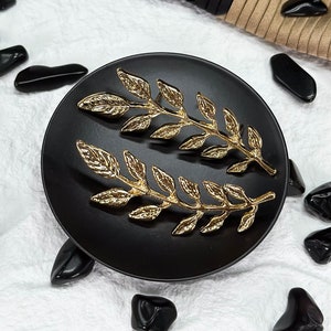 Leaf Collar Brooch, Shirt Pin, Gold or Silver Leaf Collar Brooch, Leaf Jewerly, Handmade Brooch, Wedding pin Złoto
