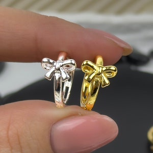 Gold Silver Bow Earrings for Women Classic Ribbon Bow Stud Earrings Cute Bowknot Earrings Bow Jewelry Gifts for Women Teen Girls