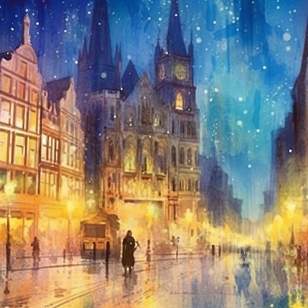 The Grand Place Print Brussels Belgium Art Watercolor Digital Art Oil Painting Wall Decor and Photo Realistic Pictures