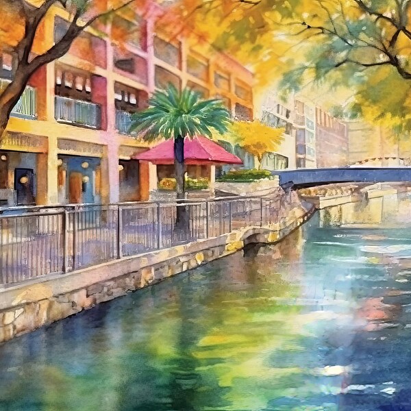 San Antonio Riverwalk Painting Etsy