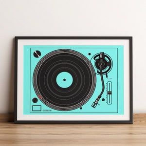 Art print Technics 1210 Turntable print Blue  - Wall Art