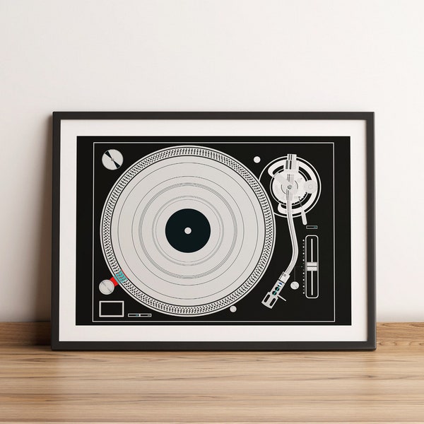 Art print Technics 1210 Turntable print Black  - Wall Art