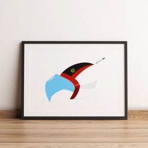 Art print Battle of the Planets Helmet Print - 80&#39;s Cartoon G-Force Gatchaman - Retro Wall Art - Mark