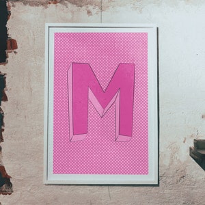 M para Magenta CMYK Letter print - Arte de Parede