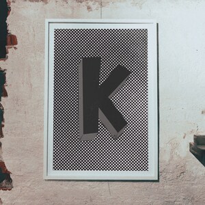 K para impresión BLACK Letter CMYK - Arte de la pared