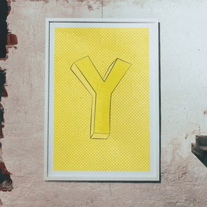Y para impresión CMYK de letra amarilla - Arte de pared