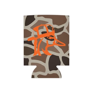 Vintage Old School Camo Redneck Duck Can Cooler, Gifts for Him, Hunting Gifts, Regular and Slim Can
