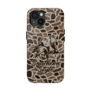 Coque de téléphone robuste pour chien canard style sudiste camouflage old school, cadeaux pour lui, cadeaux de chasse, chasse au canard