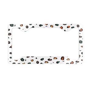 Colorful Cheetah Metal License Plate Frame, Gifts For Her, Car Tag Frame
