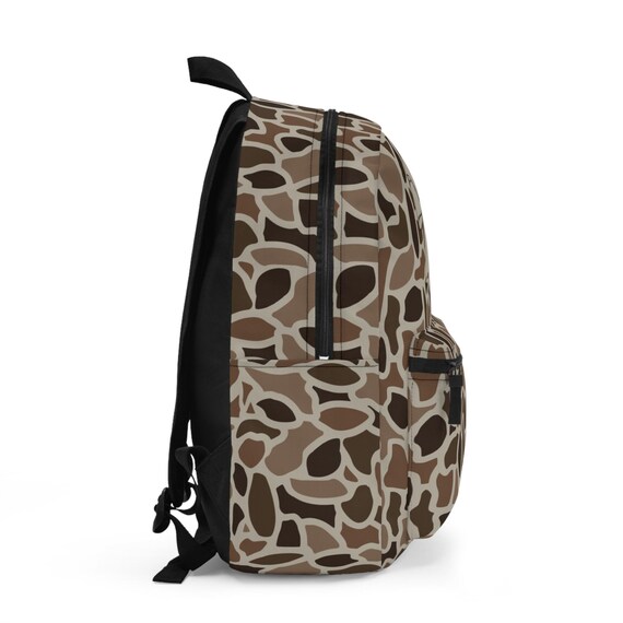 Old School Camo Backpack With Tan Bow, Kids Bookbag, Hunting  display picture 2