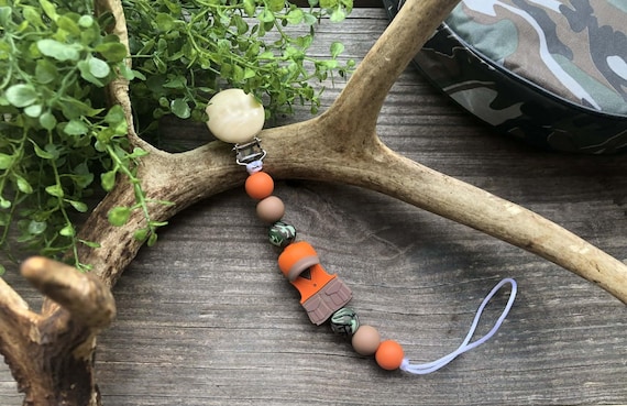 Hunting Pacifier Clip, Camo Paci Holder, Baby Shower Gift, Cute Accessories, BPA Free Silicone