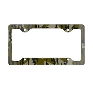 MossBark Camo Metal License Plate Frame, Hunting Gifts, Gifts for Him