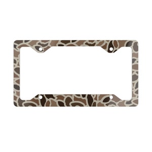 Cadre de plaque d'immatriculation vintage en métal camouflage old school, cadeaux pour lui, chasse
