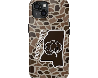 Funda resistente para teléfono con estampado de camuflaje clásico, algodón "Mississippi", regalos y accesorios para caza y agricultura.