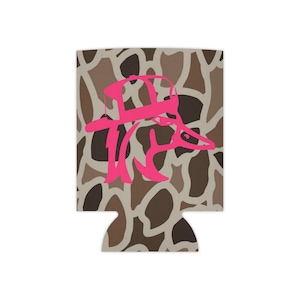 Old School Camo "Redneck Duck Hot Pink" Can Cooler, Koozie, Gifts for Her, Hunting