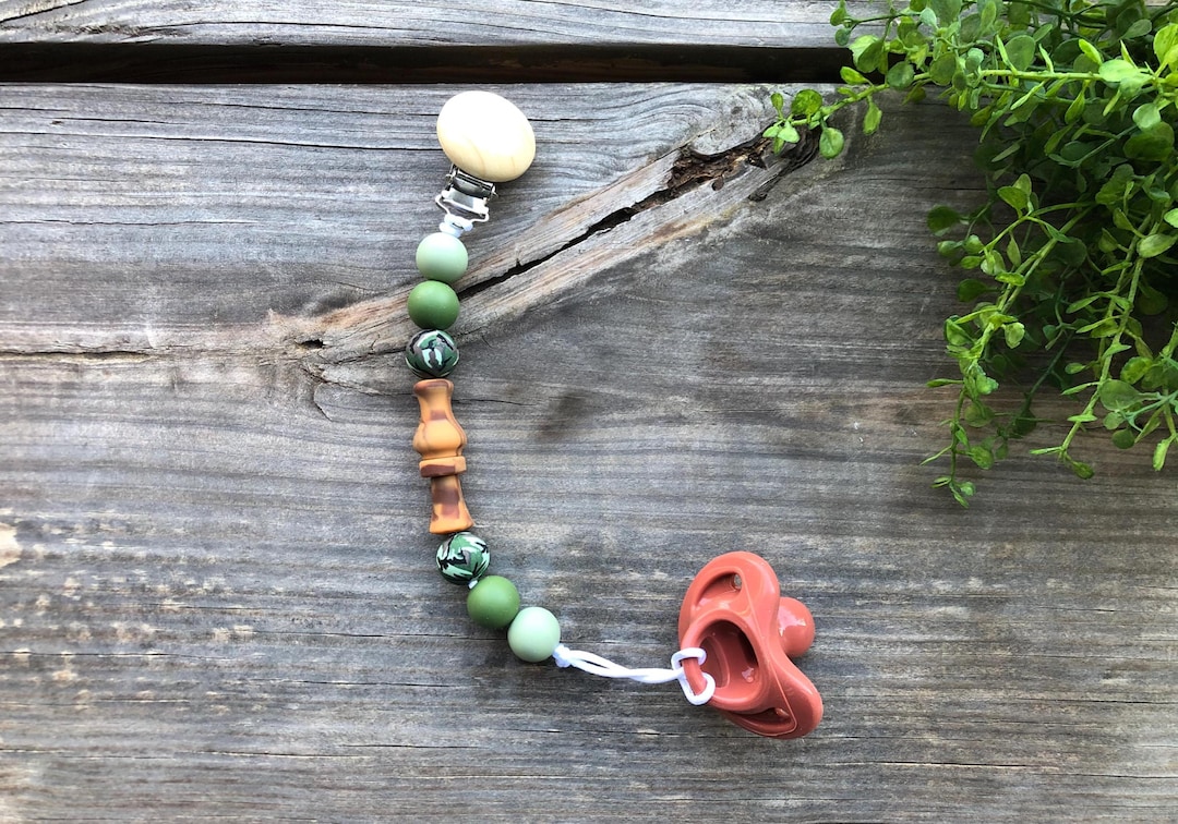 Hunting Pacifier Handmade Duck Call Pacifier Clip, Camo, Silicone Beads, Baby Shower ...