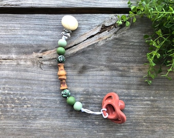 Handmade Duck Call Pacifier Clip, Camo, Silicone Beads, Baby Shower Gift,  Accessories