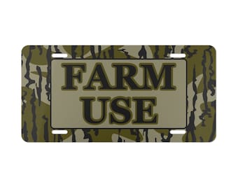 Placa de matrícula de camuflaje MossBark con "FARM USE", regalos para agricultura y caza, accesorios para coche y camión