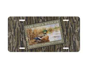 Camo License Plate, Mallard Duck, Waterfowl Stamp, Hunting Gifts, Truck Tags, Accessories
