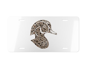 Camo Wood Duck License Plate: Hunting Truck Accessories
