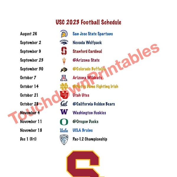 Trojans Schedule Etsy UK