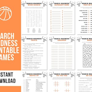 March Madness Printable Game Bundle | March Madness Games | March Madness Party | Basketball Trivia | March Madness Trivia Games Printable