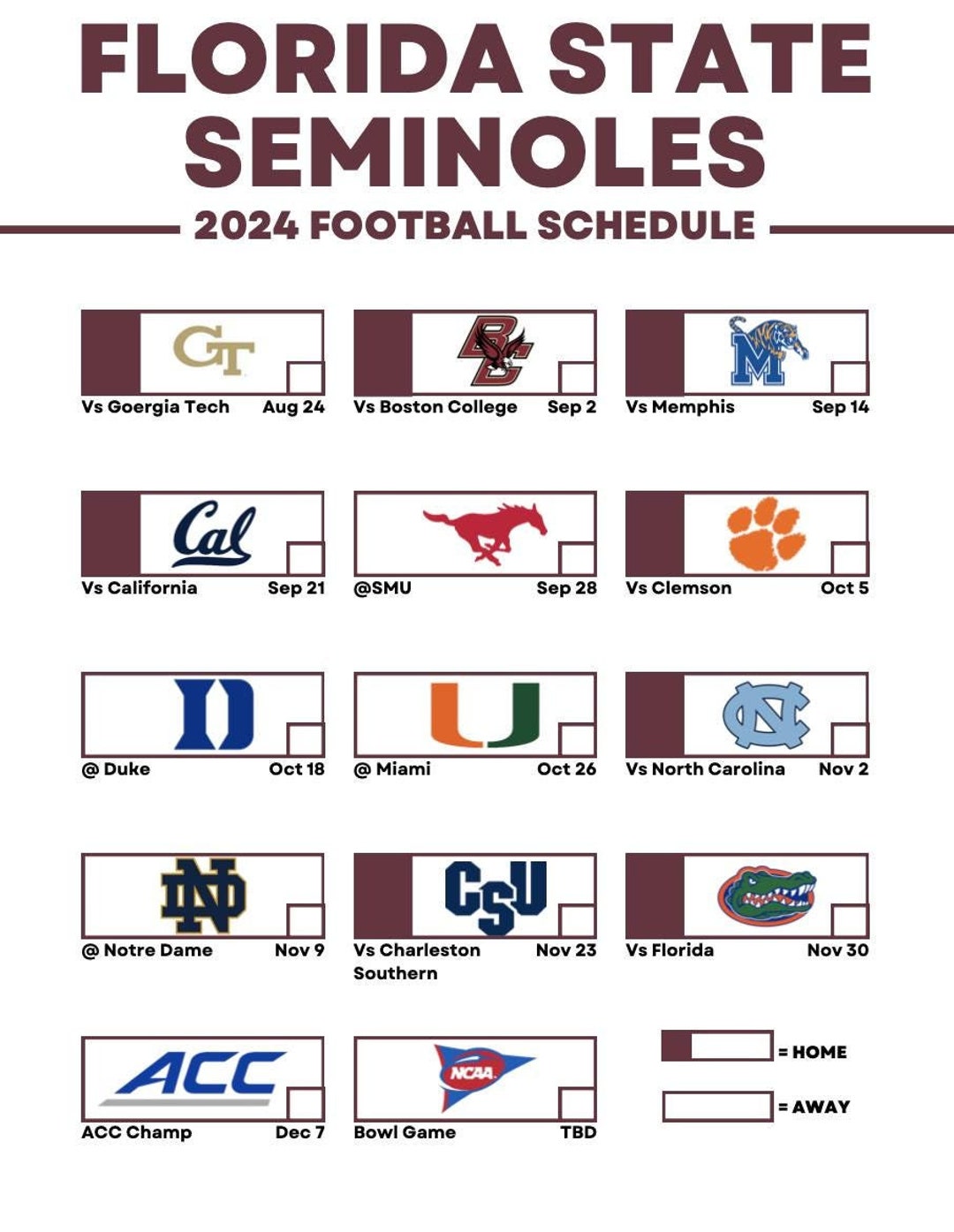 florida-state-seminoles-acc-printable-schedules-2024-etsy-new-zealand