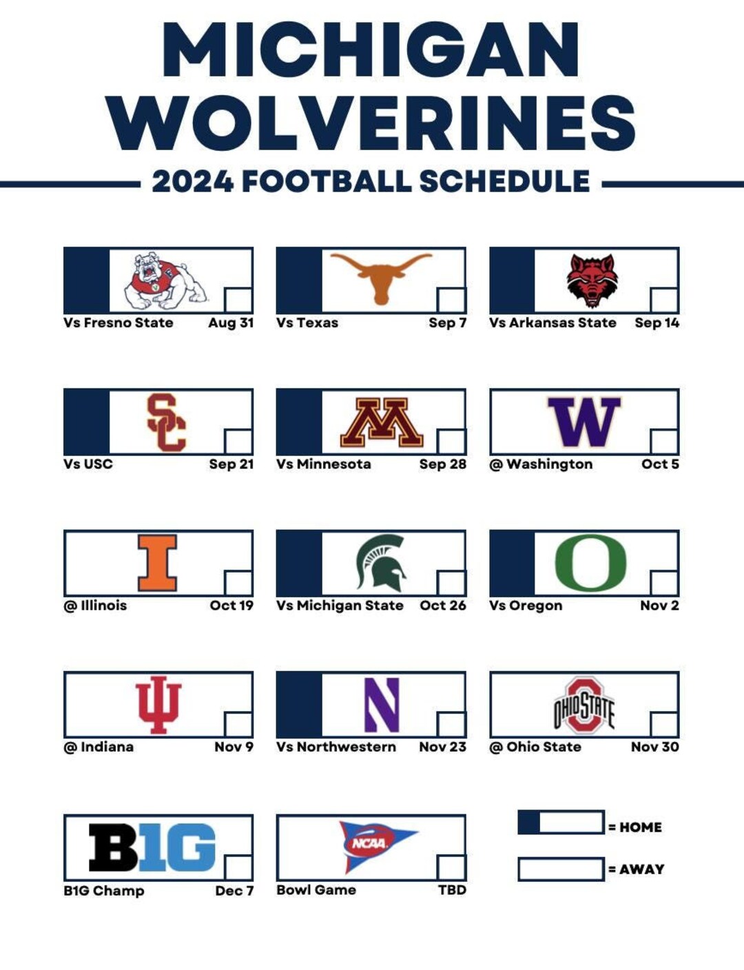 Michigan Wolverines 2024 Printable Schedule Football, 49 OFF