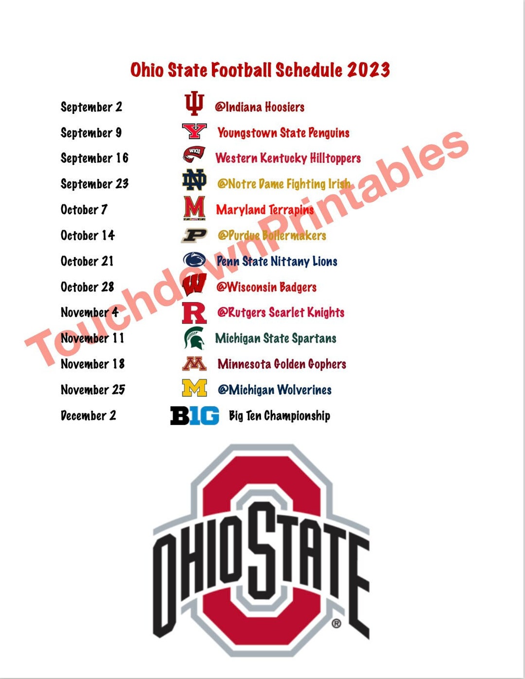 Ohio State Football Schedule 2025 2025 Gene Peggie