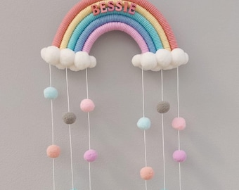 Personalised Rainbow room sign baby child gift christening first birthday