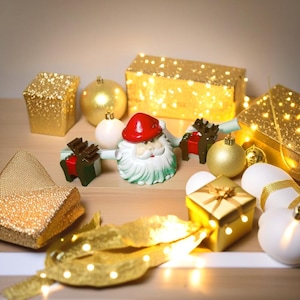 Biglietto di auguri personalizzato per il nuovo anno a tema Babbo Natale e renne - Idee regalo di design speciali - Per festeggiare il nuovo anno - Regalo di Natale