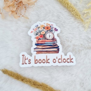 Adesivo "È il libro in punto" | Fustellato lucido impermeabile | Adesivi per amanti dei libri | Adesivi retrò per libri floreali | Simpatico regalo da topo di biblioteca | Adoro leggere