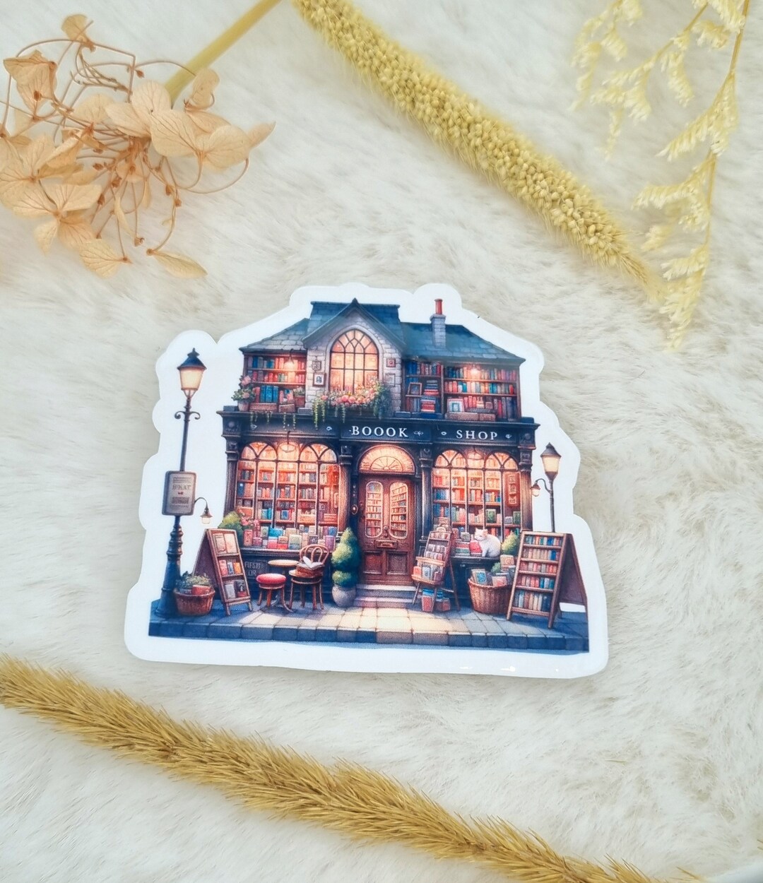 Cute Book Shop Stickers | Waterproof Glossy Die Cut Sticker | Booklover ...