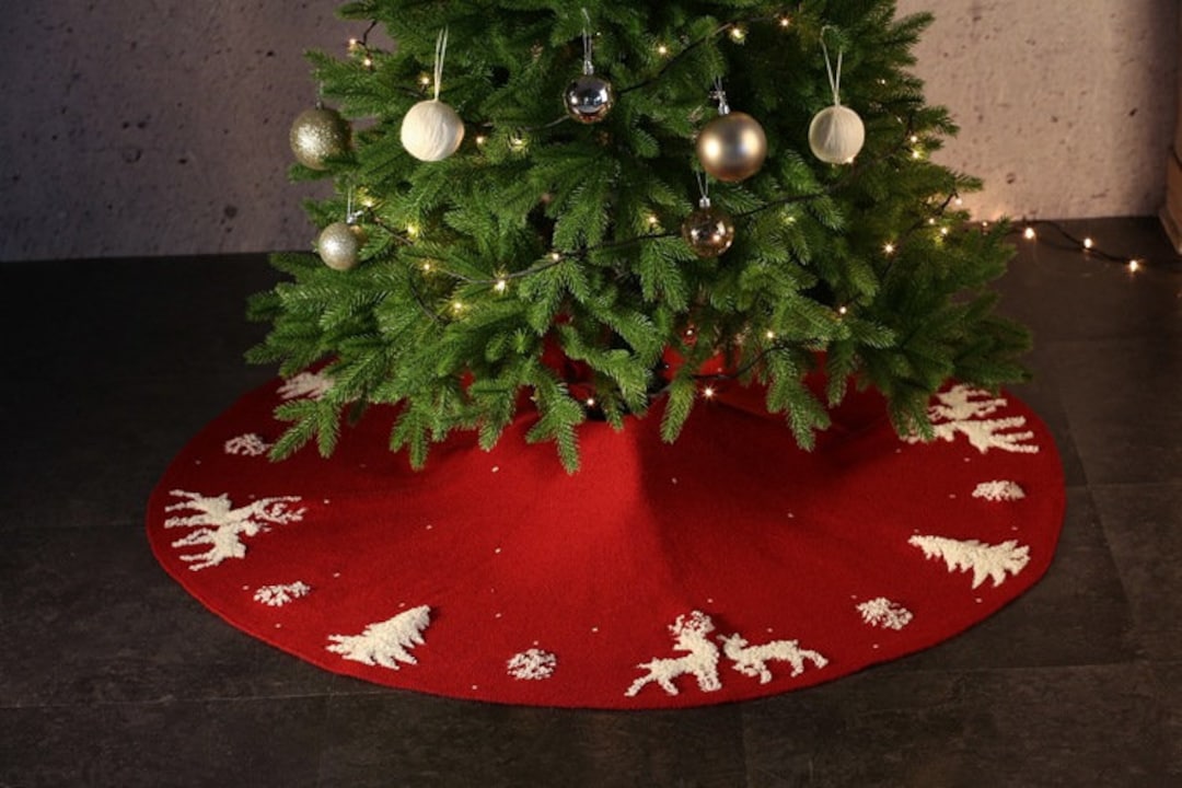 Luxury Knitted Christmas Tree Skirt Xmas Decoration Tree Sublimation