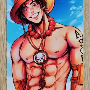 Impression d'art pirate Anime Fire Brother | Impression de fanart | carte photo | Animés | Impression artistique | Art numérique | Mangas