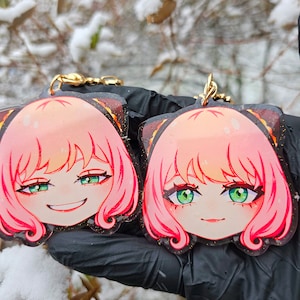 Spy Anime Daughter Keychain | Anime | Manga | Epoxy Keychain | Glitter Epoxy | Fanart | Chibi | Acrylic Charms | Phone Charm
