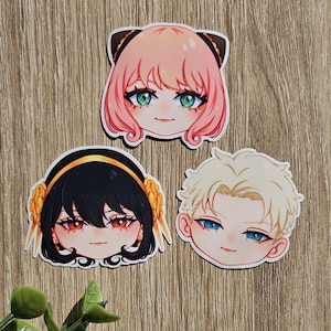Spy Anime Chibi Stickers: Glossy Laminated, Water Resistant
