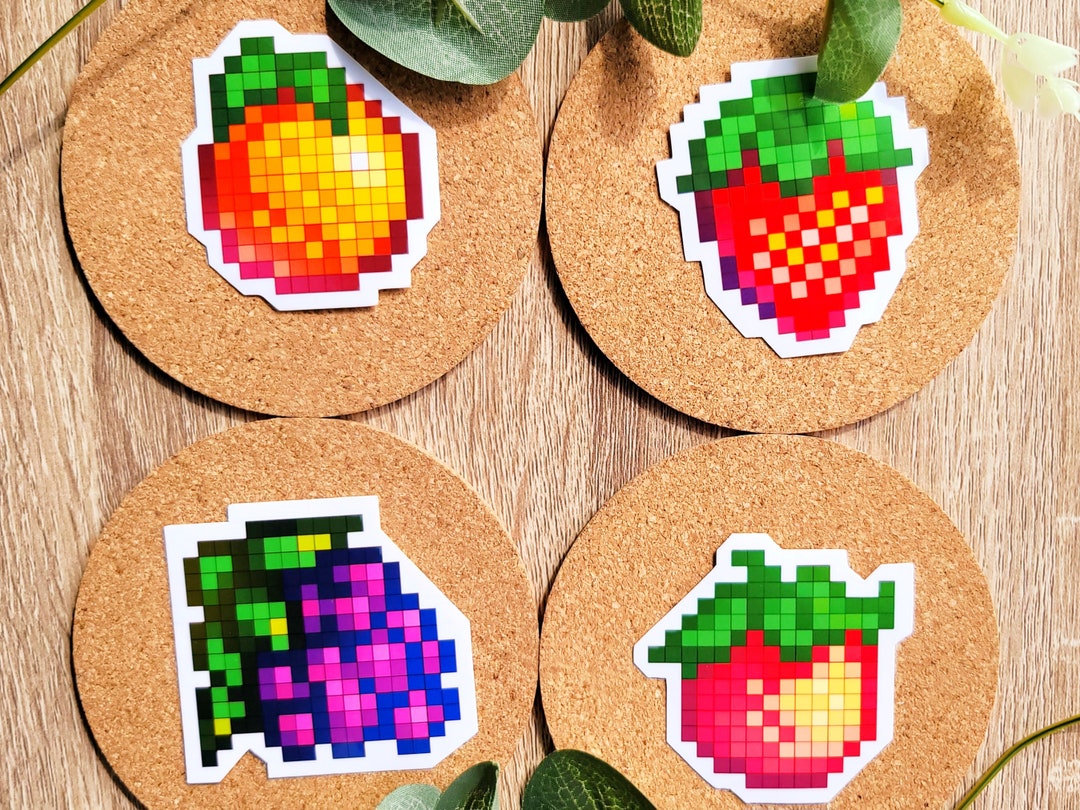 Stardew Valley Fruit Die Cut Sticker Pack Pixel Art water Resistant