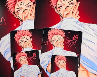 Sorcerer Anime Pink Hair Fanart Print | Photo Card | Anime | Art Print | Digital Art | Manga | Guilty