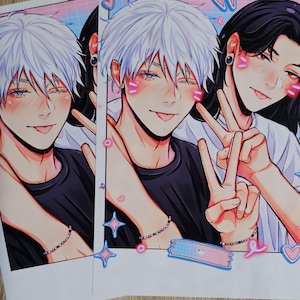 Sorcerer Anime Weißes Haar Langhaar Kunstdruck | Fanart Druck | Fotokarte | Anime | Kunstdruck | Digitale Kunst | Manga | Deko | Polco